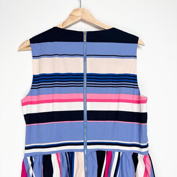 NWOT Kate Spade Striped Sleeveless Fit and Flare Midi Dress | Pink Blue | SZ 12 - Picture 7 of 10